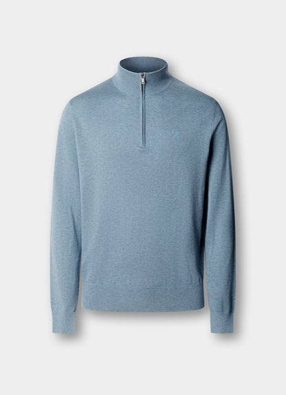 Cotton-Silk Quarter Zip Jumper