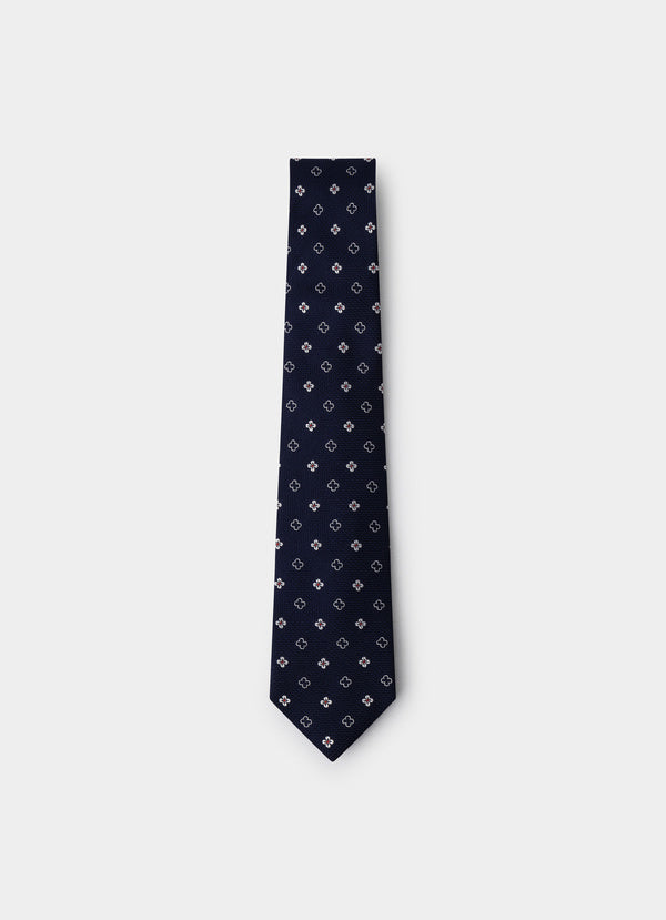 Geometric Flower Silk Tie
