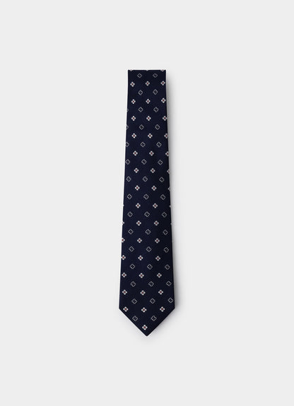 Geometric Flower Silk Tie