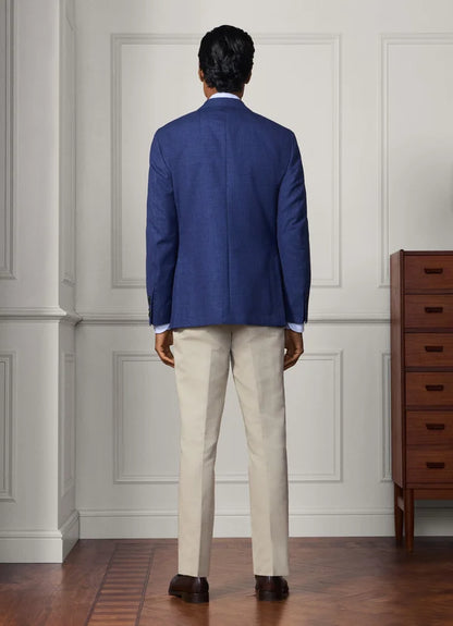 Wool Silk Hopsack Blazer - Woven In Italy