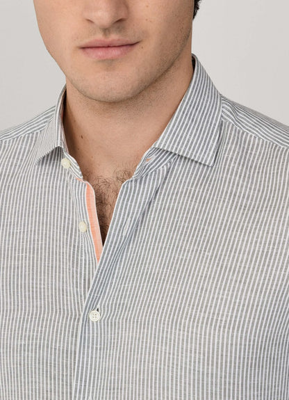 Tailored Fit Cotton-Linen Selvedge Shirt