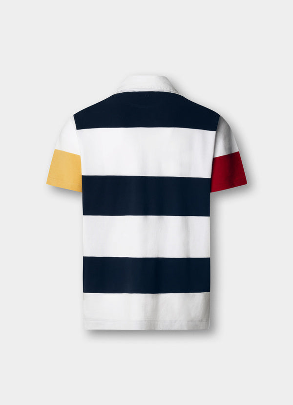 Classic Fit Short Sleeve Stripe Rugby Shirt