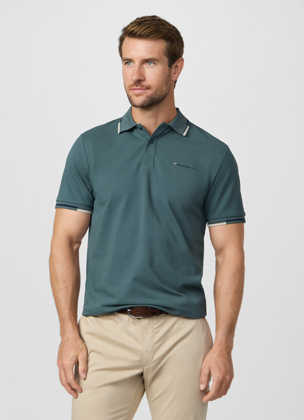 Classic Fit Short Sleeve Tipped Polo