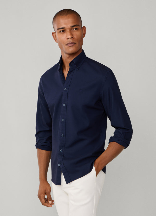 Tailored Fit Garment Dyed Oxford Shirt