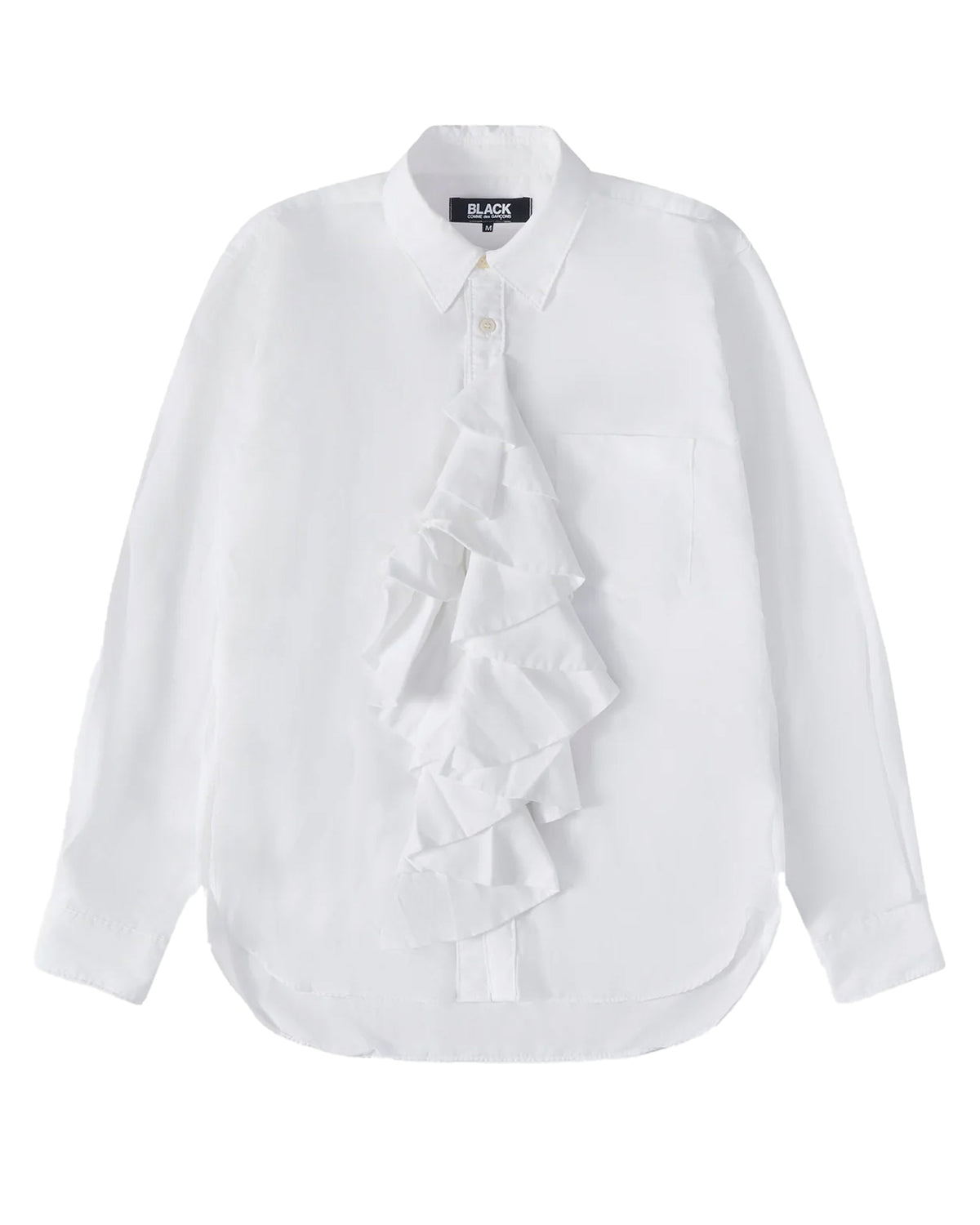 BLACK CDG Asymmetric Ruffle Shirt ¨C White