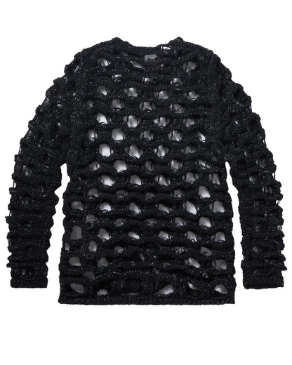 BLACK CDG Cut Out Mesh Sweater ¨C Black