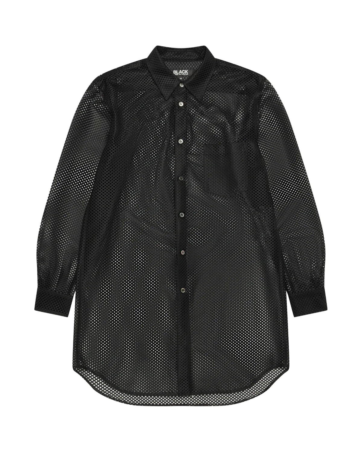 Black CDG Long Mesh Shirt