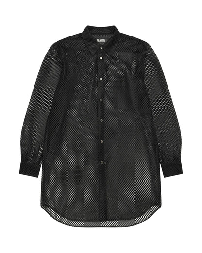 Black CDG Long Mesh Shirt