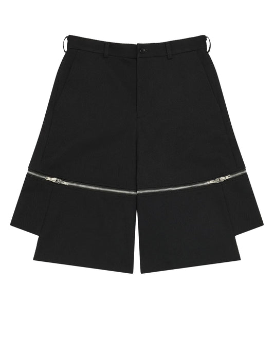 Black CDG Shorts Zip Cut Shorts