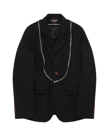 Black CDG Necklace Zip Blazer