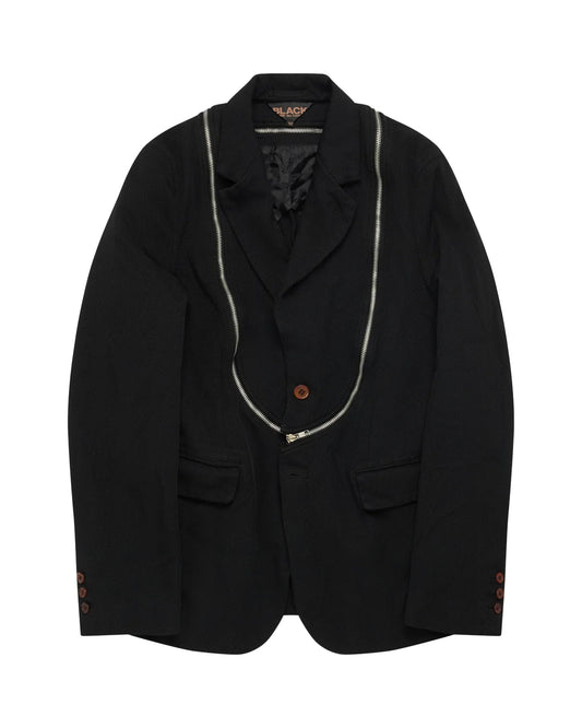 Black CDG Necklace Zip Blazer