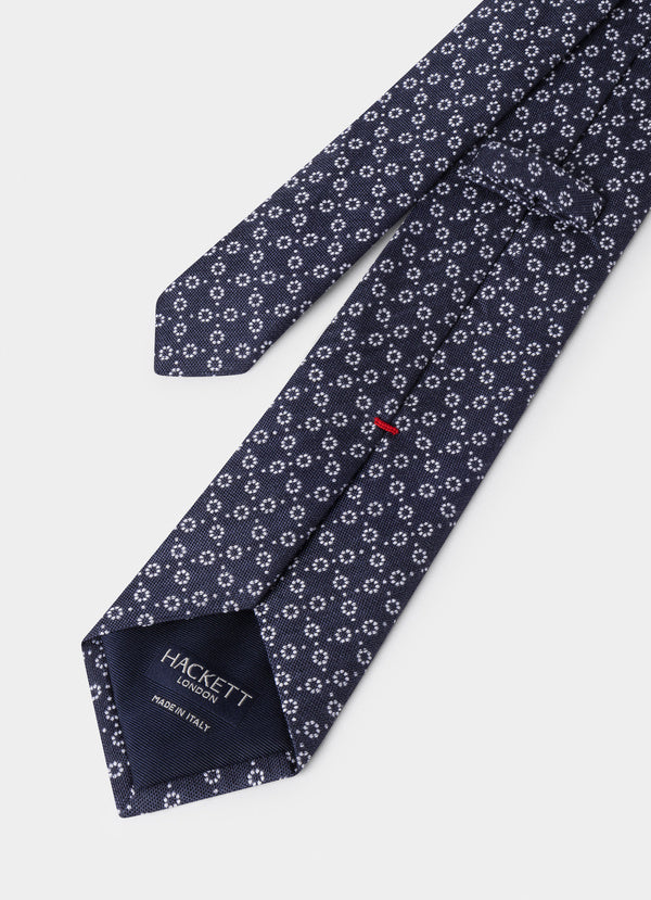 Natte Circle Dot Silk Linen Tie