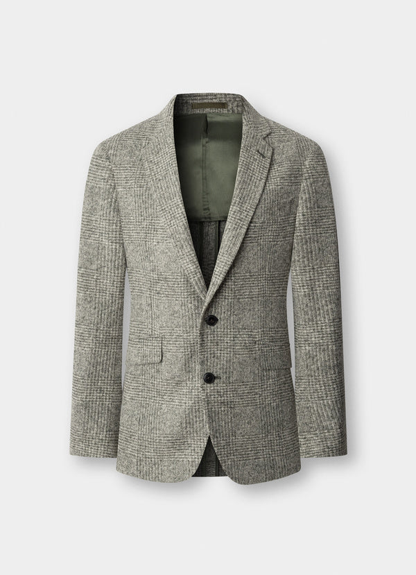 Cotton Glencheck Knit Blazer