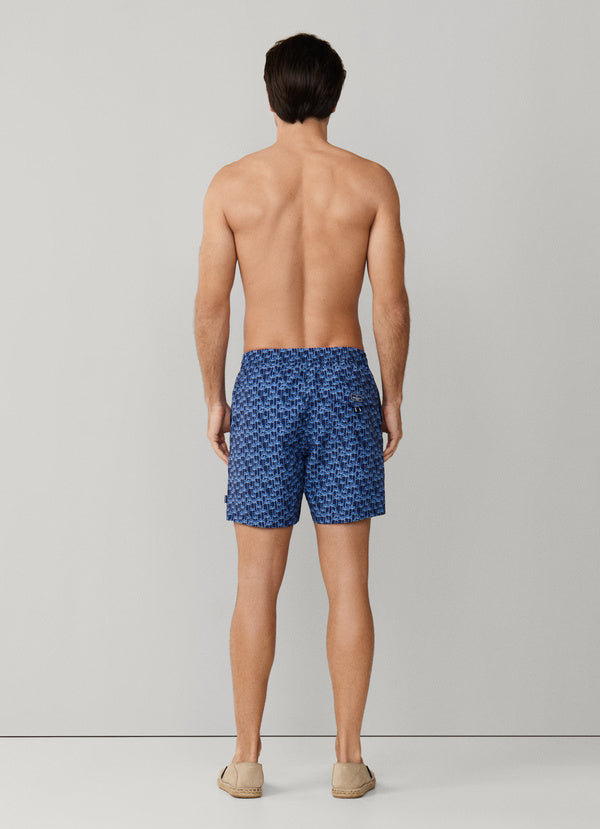 Palm Print Swim Trunk