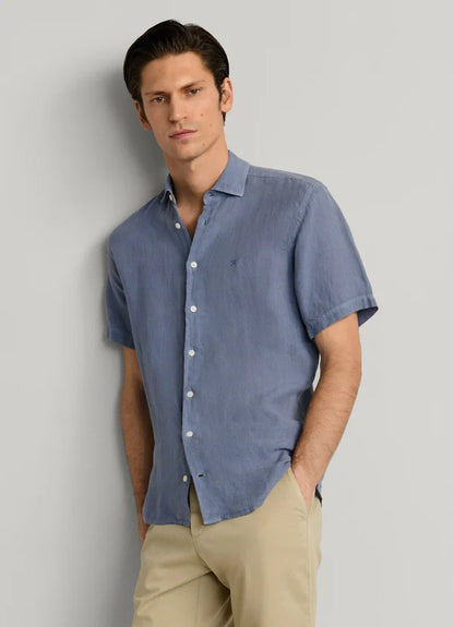 Tailored Fit Short Sleeve Linen Shirt