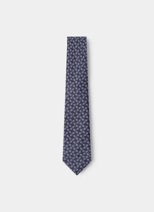 Natte Circle Dot Silk Linen Tie