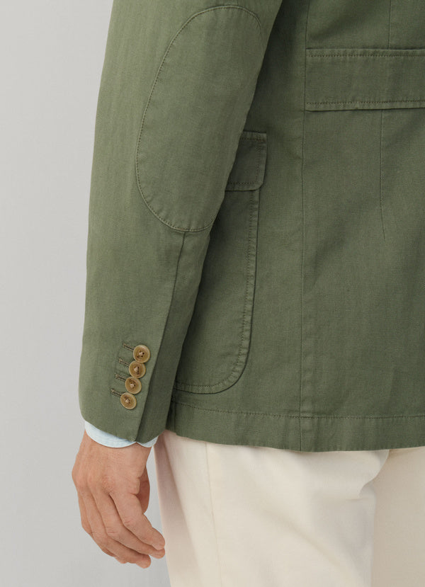 Stretch Linen Blend Blazer - Woven In Italy