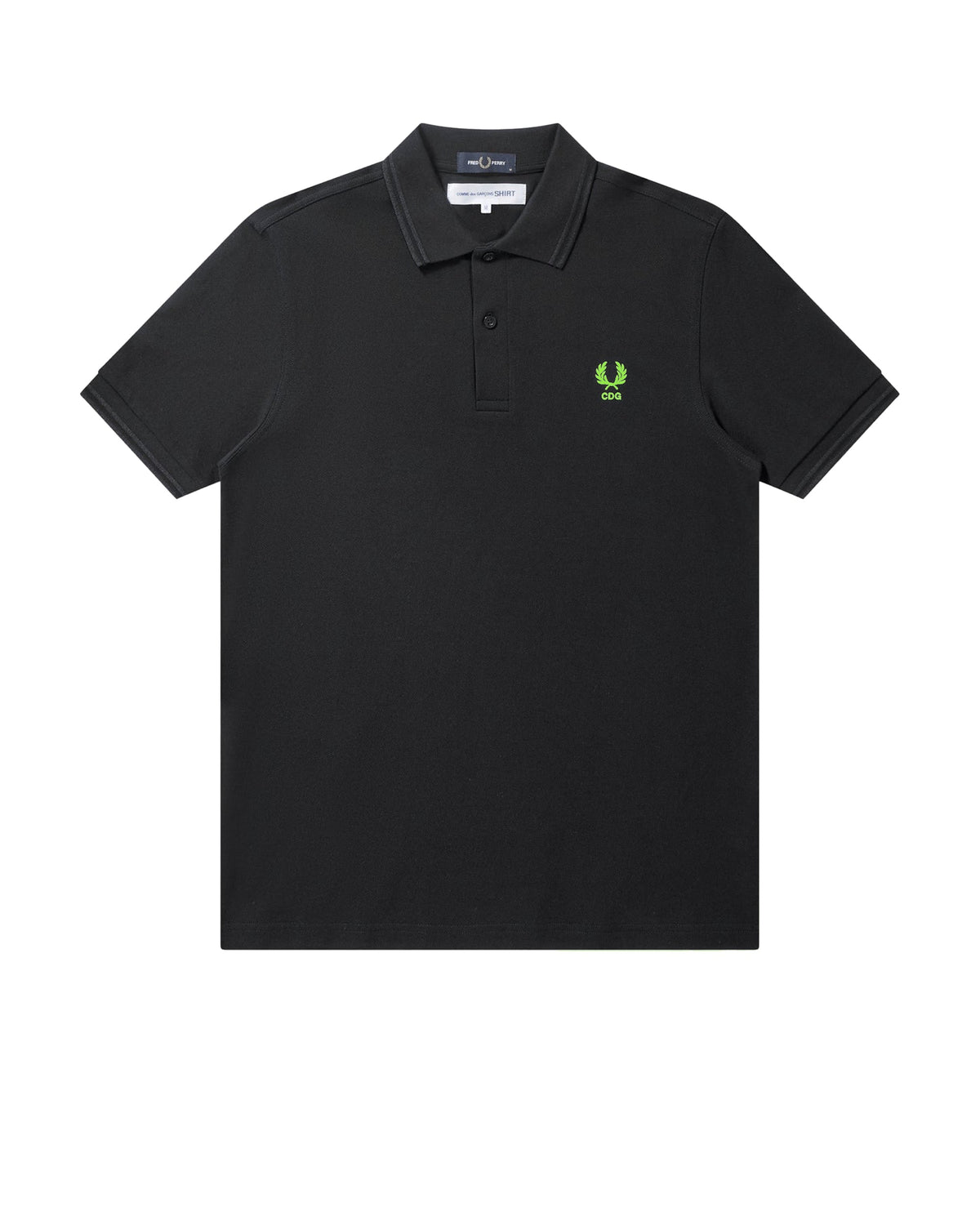 CDG SHIRT Fred Perry Polo-Shirt ¨C Black ¨C Green Emblem