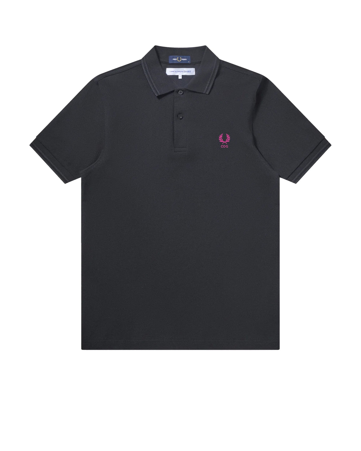 CDG SHIRT Fred Perry Polo-Shirt ¨C Black ¨C Pink Emblem