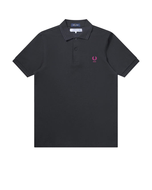 CDG SHIRT Fred Perry Polo-Shirt ¨C Black ¨C Pink Emblem