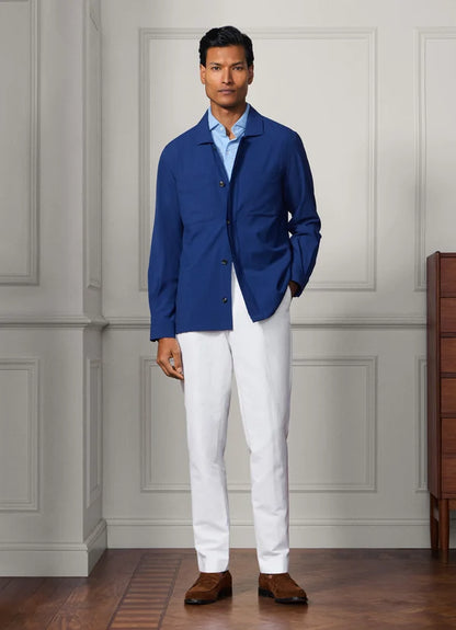 Wool-Silk Seersucker Overshirt - Woven In Italy