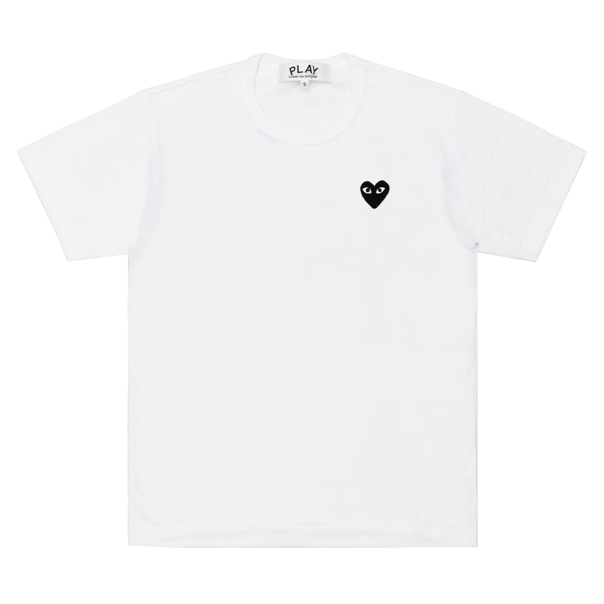 CDG PLAY T-shirt Black Emblem Print ¨C White, Black Heart