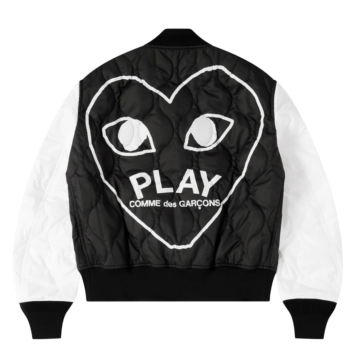 CDG PLAY Varsity Jacket ¨C Black-White, Black Heart