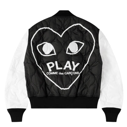 CDG PLAY Varsity Jacket ¨C Black-White, Black Heart