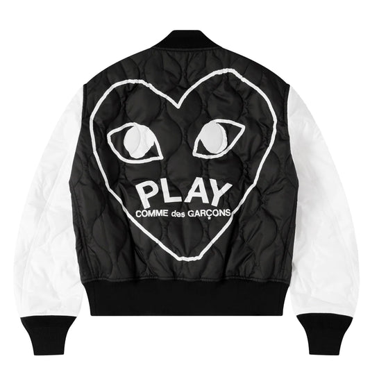 CDG PLAY Varsity Jacket ¨C Black-White, Black Heart