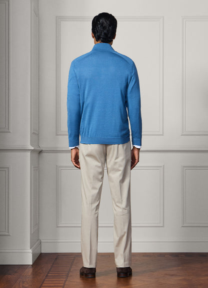 Silk-Cotton Quarter Zip Jumper