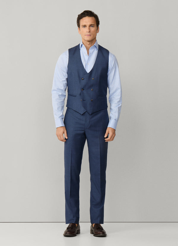 Wool Sharkskin Waistcoat - Woven In Italy