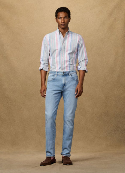 Branded Light Wash Denim