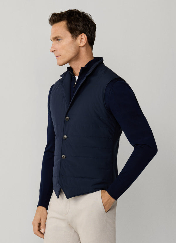 Sartorial Hybrid Knit Back Gilet
