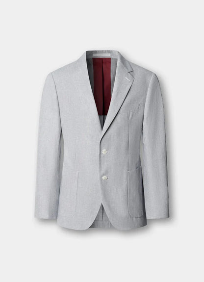 Classic Fit Cotton Linen Stripe Blazer