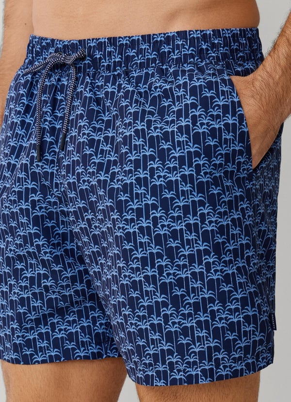 Palm Print Swim Trunk