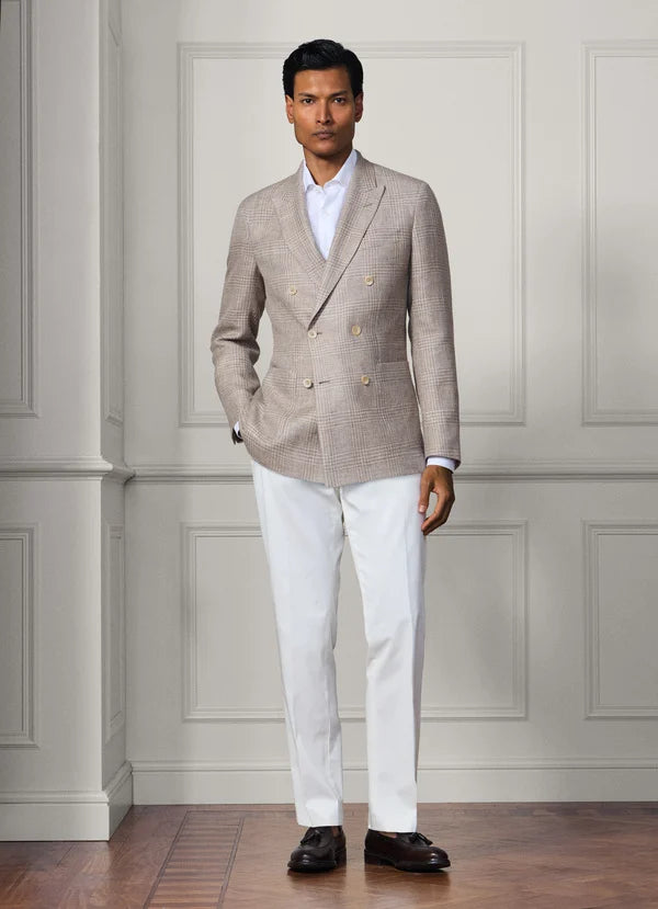 Wool-Linen Glencheck Blazer
