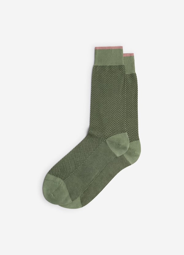 Mercerised Cotton Herringbone Socks