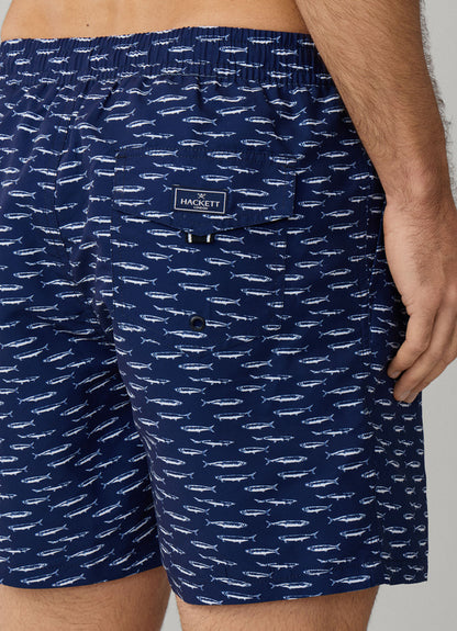 Sardine Print Swim Trunk