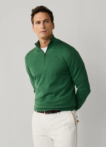 Cotton-Silk Quarter Zip Jumper