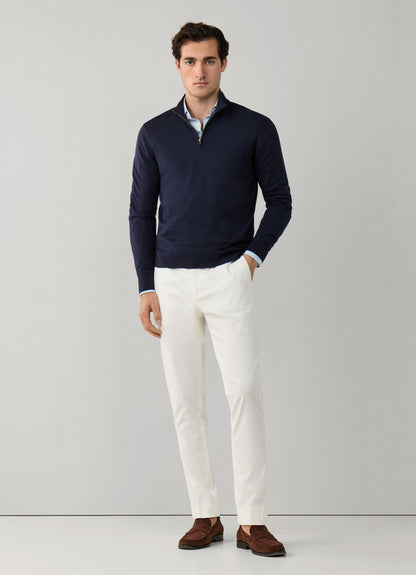 Cotton-Cashmere Quarter Zip Jumper
