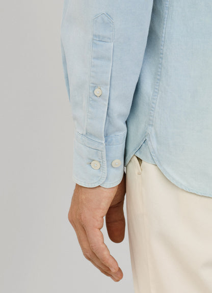 Tailored Fit Light Wasg Denim Shirt