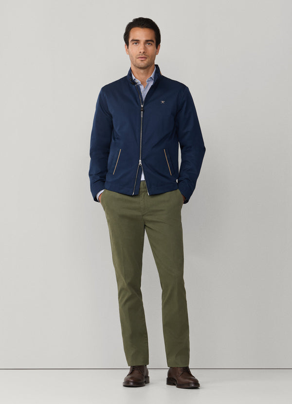 Cotton Blend Harrington Jacket