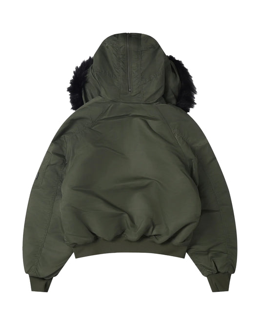 Rassvet Men Hooded N-2B Bomber Jacket ¨C Green
