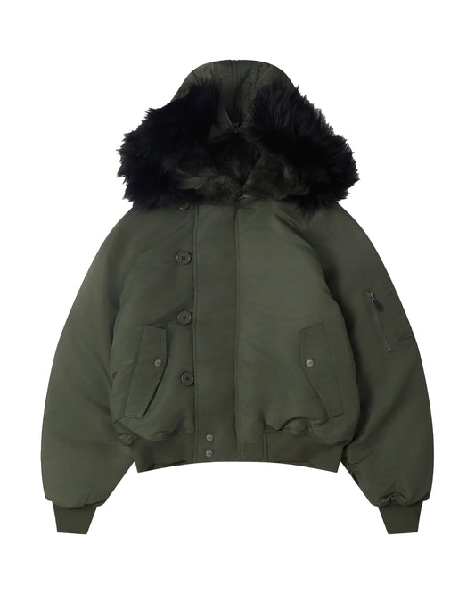 Rassvet Men Hooded N-2B Bomber Jacket ¨C Green